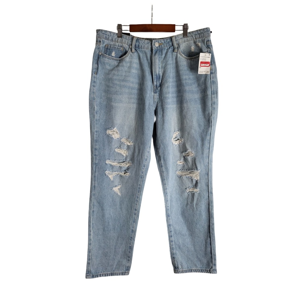 BLANKNYC The Madison Crop High Rise Distressed Jeans Hit The Road 32 90s Grunge